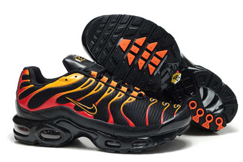 Nike Tn New Mens Chaussures Maille Noir Or Rouge 2014